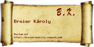 Breier Károly névjegykártya