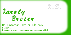 karoly breier business card